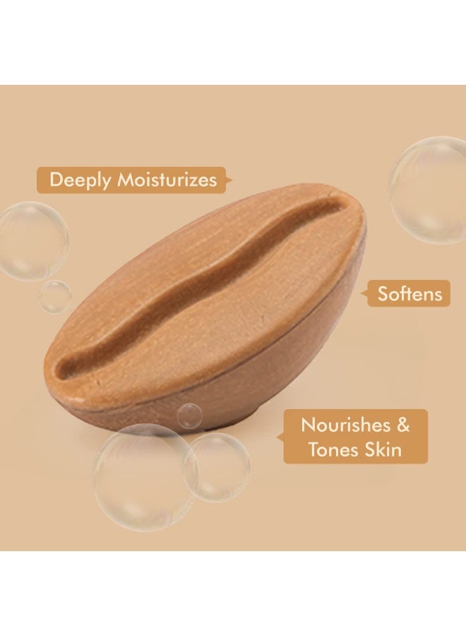 Caffeine mCaffeine Moisturizing Coffee Bath Soap For Tan Removal | With Cocoa Butter & Almond Milk | Cream Bathing Soap For Nourishing and Softening Skin | 100% Vegan Soap with Rich Creamy Caffiene Aroma75g - Image 3